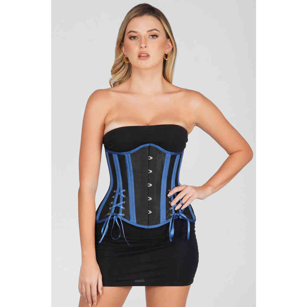 Attitude Corsets - Travon Waist training underbust korset - Blauw